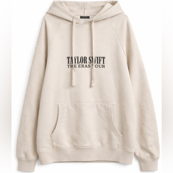 Taylor Swift Tops - Taylor Swift The Eras Tour Beige Graphic Hoodie large Swiftie oversized lounge